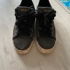 Guess black and gold sneakers